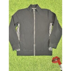 Hugo Boss Shepherd Jacket Men's Large‎ Black Zip Up Woven Side Panels Designer